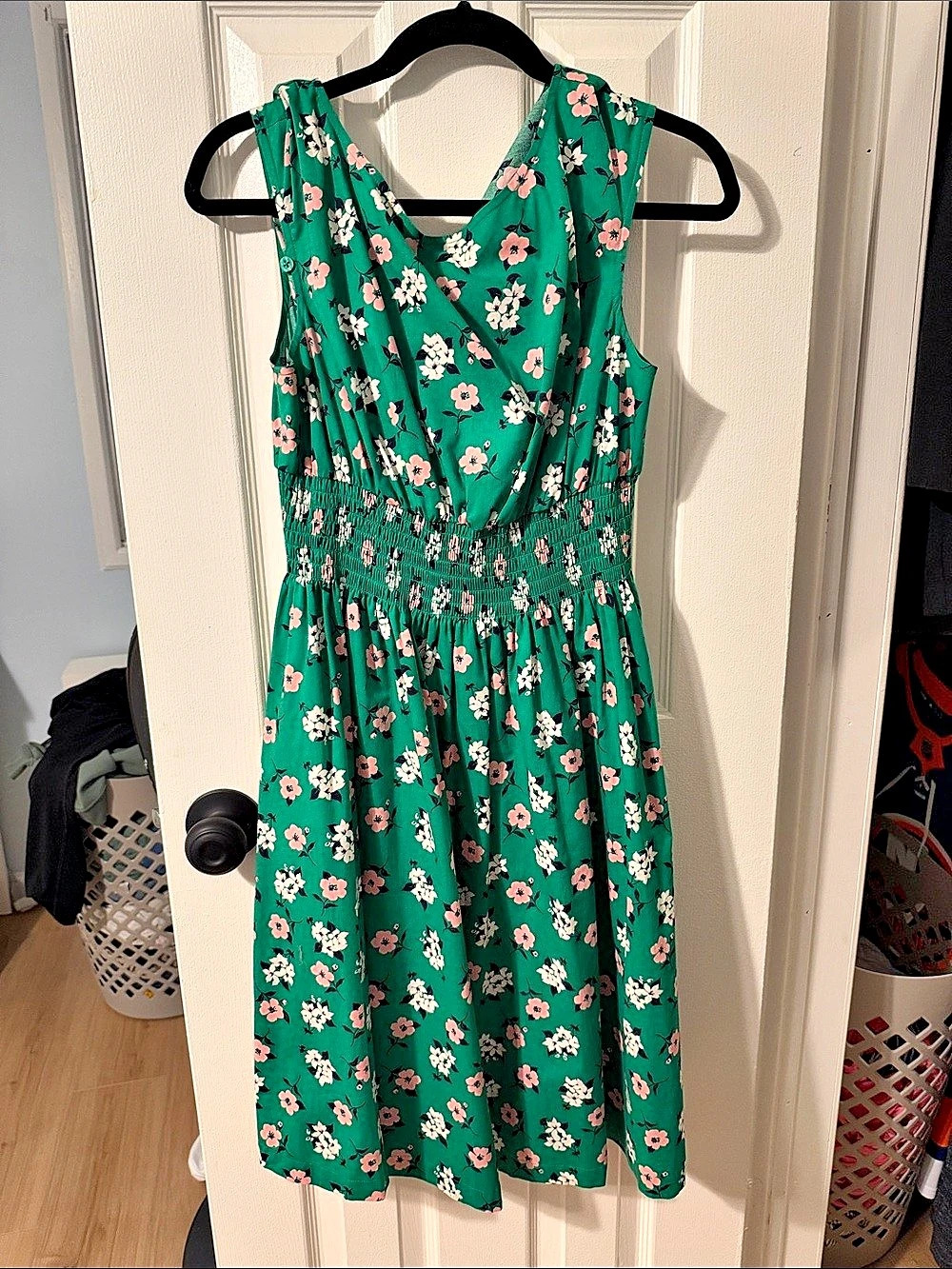 Kate Spade Floral Midi Dress in Green & Pink Like New New York